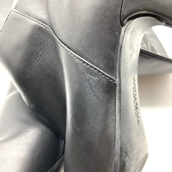Aquatalia Black Leather Long Tall Heeled Boots - Picture 7 of 16